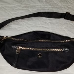 kate spade Logo motif black nylon fanny pack/belt bag  NWOT